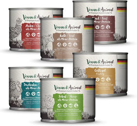 Produktbild von Venandi Animal Katzen Nassfutter Mixpaket 6 x 200 g Geflügel Getreidefrei Monoprotein Adult - 6 x 200 g