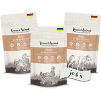 Produktbild von Venandi Animal Katzen Nassfutter Probierpaket Huhn Pute Rind 12 x 125 g mit hohem Fleischanteil - 12 x 125 g