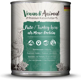 Venandi Animal Katzen Nassfutter Pute Monoprotein Sensitive Stückchen in Soße 6 x 800 g - 6 x 800 g – Bild 1 von 4