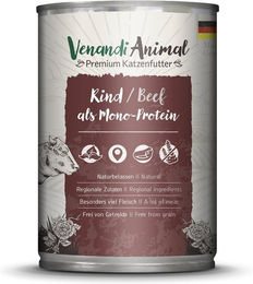 Produktbild von Venandi Animal Katzen Nassfutter Rind Monoprotein Sensitive Adult 6x400g