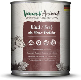 Venandi Animal Katzen Nassfutter Rind Monoprotein Sensitive Stückchen in Sauce 6 x 800 g - 6 x 800 g – Bild 1 von 4