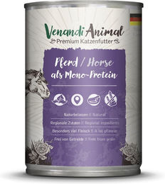Venandi Animal Monoprotein Pferd Sensitive Katzen Nassfutter Stückchen in Sauce Adult 6 x 400 g - 6 x 400 g – Bild 1 von 5