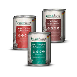 Venandi Animal Probierpaket Hund Huhn Pute Rind Sensitive 24x400g – Bild 1 von 4