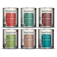 Produktbild von Venandi Animal Probierpaket Hund mit hohem Fleischanteil Stückchen in Sauce Huhn Pute Rind Kaninchen Kalb Truthahn 4800g