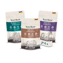Venandi Animal Probierpaket II Katzenfutter Sensitive mit Pferd, Kalb und Truthahn 24x125g – Bild 1 von 5