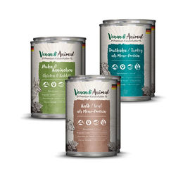 Venandi Animal Probierpaket II Sensitive Katzenfutter Huhn Kaninchen Kalb und Truthahn 24x400g – Bild 1 von 5