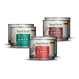 Produktbild von Venandi Animal Probierpaket Sensitive Hund Huhn Pute Rind 24x200g