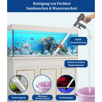 Produktbild von Venkuber Mulmsauger Aquarium Kiesreiniger aus Kunststoff in Schwarz für Fische