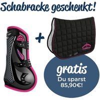 Produktbild von Veredus Carbon Gel Vento Color Gamaschen vorne aus Neopren in Schwarz oder Pink Größe L
