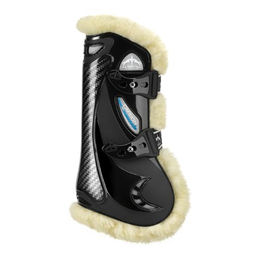 Veredus Carbon Gel Vento Front Gamaschen für Pferde mit Kunstfell in Grau und Schwarz – Bild 1 von 3