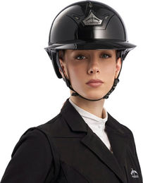 Veredus Reithelm Vita GST Unisex Schwarz Glossy Größe M (56) mit breitem Schirm – Bild 1 von 4