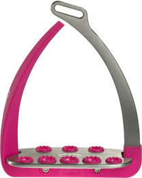 Veredus Vita Steel1 Sicherheitssteigbügel aus Edelstahl in Rosa und Silber - 1 Paar – Bild 1 von 7