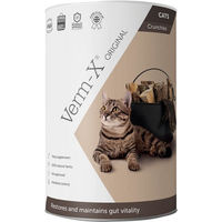 Produktbild von Verm-X Herbal Crunchies Leckerli für Katzen mit Geflügel und Lachs zur Unterstützung der Verdauung 60 g