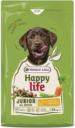 Produktbild von Versele-Laga Happy Life Junior Trockenfutter Huhn für Welpen und junge Hunde 7,5 kg ohne Farb- und Aromastoffe