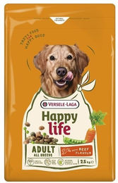 Produktbild von Versele-Laga Happy Life Trockenfutter Rind und Huhn für adulte Hunde 2,5kg ohne Farb- und Aromastoffe