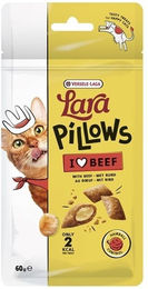 Produktbild von Versele-Laga Lara Snack Pillows Rind Hairball Control Katzen Leckerli zur Unterstützung der Haarballen-Eliminierung 60g