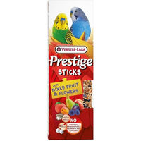 Produktbild von Versele-Laga Prestige Sticks Snack für kleine Papageien und Wellensittiche mit Früchten und Blüten 4 x 60 g ohne tierisches Protein - 2 x 30 g