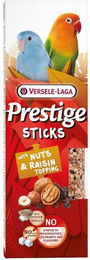Versele-Laga Prestige Sticks Snack für kleine Papageien und Wellensittiche mit Nuss- und Rosinentopping 2 x 60 g - 4 x 60 g – Bild 1 von 3
