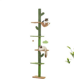 Verstellbarer Kratzbaum für Katzen in Grün für Jungtiere, Erwachsene und Senioren – Bild 1 von 1
