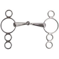 Produktbild von Verstellbares 4-Ring-Gebiss aus Edelstahl für Pferde von T de T in Silber