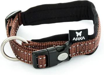 Produktbild von Verstellbares Hundehalsband ARKA aus Nylon in Braun Größe S für kleine Hunde