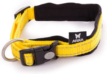 Produktbild von Verstellbares Hundehalsband ARKA aus Nylon in Gelb Größe S für kleine Hunde