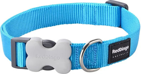 Produktbild von Verstellbares Hundehalsband Red Dingo aus Nylon für erwachsene Hunde in Türkis und Blau
