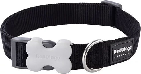 Produktbild von Verstellbares Hundehalsband Red Dingo aus Nylon in Schwarz für erwachsene Hunde