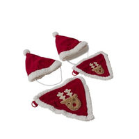 Produktbild von VERTBAUDET Hundehalsband Set mit Bandana und Mütze aus Plüsch Rot L/XL