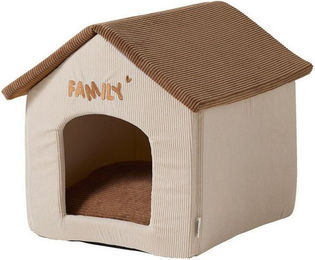 Vertbaudet Tierkorb Hundehütte aus Cord mit abnehmbarem Dach für erwachsene Hunde – Bild 1 von 1