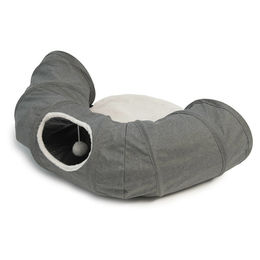 Vesper Katzen-Tunnel aus Stoff Grau – Bild 1 von 4