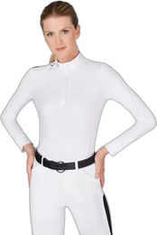 Produktbild von Vestrum Reitshirt Polo Langarm Damen Blau Weiß