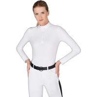 Produktbild von Vestrum Reitshirt Polo Langarm Damen Blau Weiß