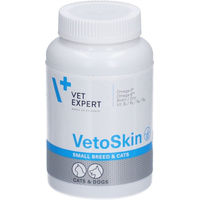 Produktbild von Vet Expert VetoSkin Haut-Fell-Supplement für kleine Hunde und Katzen mit 60 Kapseln