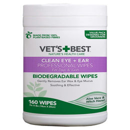 Produktbild von Vet's Best Augen- und Ohrtücher für Hunde 160er Pack Augenreiniger Weiß - 160 Stk.