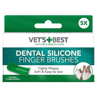 Produktbild von Vet's Best Silikon Fingerzahnbürsten für Hunde und Welpen 5 Stück Grün