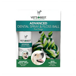 Vet's Best Zahnpflege-Set für Hunde mit Seilball aus Baumwolle und Dental Spray 120 ml Grün - 120 ml – Bild 1 von 4