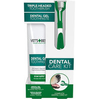 Produktbild von Vet's Best Zahnpflege Set für Hunde mit Zahnpasta Gel ohne Zucker 100 g - 100 ml
