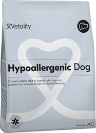 Produktbild von Vetality Hypoallergenes Hundefutter Set für alle Altersstufen mit Trocken- und Nassfutter 3 kg und 6 x 400 g