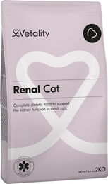 Vetality Renal Cat Diätfutter für erwachsene Katzen zur Unterstützung der Nierenfunktion 2 kg plus 6 x 100 g Nassfutter – Bild 1 von 3