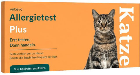 vetevo Allergietest Plus für Katzen zur Untersuchung von Futtermitteln, Gräsern und Pollen – Bild 1 von 5