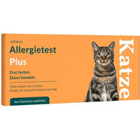 Produktbild von vetevo Allergietest Plus für Katzen zur Untersuchung von Futtermitteln, Gräsern und Pollen