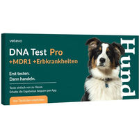 Produktbild von vetevo DNA Test zur Rassebestimmung und Analyse von MDR1 sowie Erbkrankheiten für Hunde