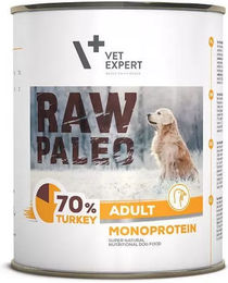 Produktbild von VETEXPERT Hundenassfutter Raw Paleo Adult Pute Stückchen in Sauce 800g getreidefrei monoprotein - 800 g