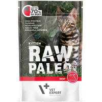 Produktbild von VETEXPERT Katzen-Nassfutter Raw Paleo Kitten Rind Stückchen in Gelee getreidefrei monoprotein 100g