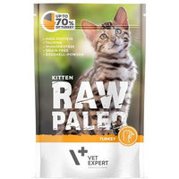 Produktbild von VETEXPERT Katzen-Nassfutter Raw Paleo Kitten Truthahn Stückchen in Gelee getreidefrei 100g - 100 g