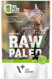 Produktbild von VETEXPERT Katzen-Nassfutter Raw Paleo Kitten Wild Stückchen in Gelee getreidefrei 100g