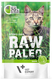 VETEXPERT Katzen-Nassfutter Raw Paleo Sterilised Wild Stückchen in Gelee getreidefrei monoprotein 100g - 100 g – Bild 1 von 1
