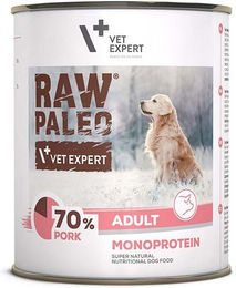 Produktbild von VETEXPERT Raw Paleo Hundefutter Schweinefleisch Adult Getreidefrei Monoprotein 800g Dose - 800 g