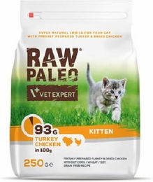 Produktbild von VETEXPERT Raw Paleo Kitten Trockenfutter Pute und Huhn getreidefrei 250 g - 250 g
